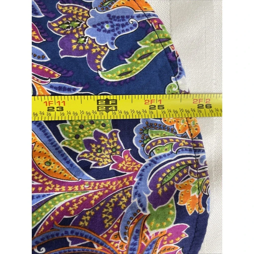 Lauren Ralph Lauren Women's Paisley Floral Purple Blouse Shirt 100% Cotton Small